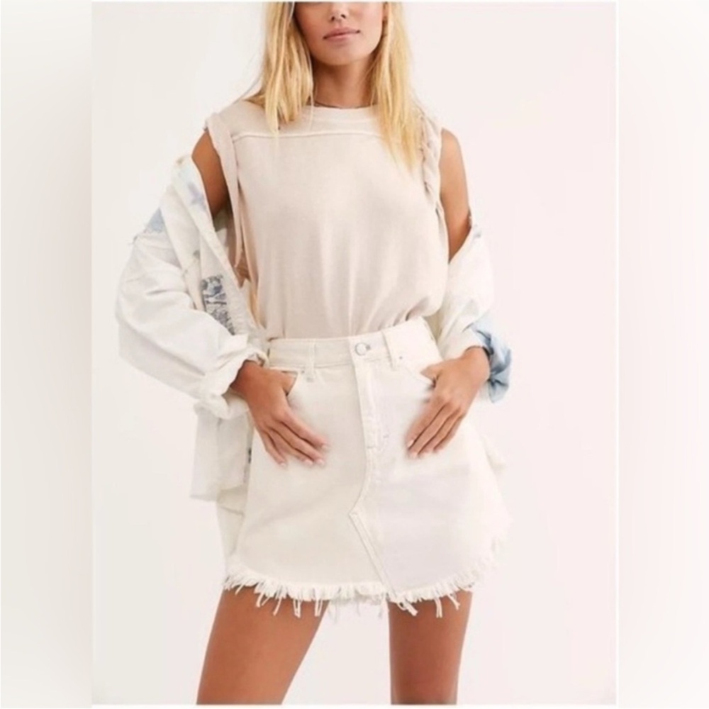 We The Free Bailey Denim Mini in Coconut